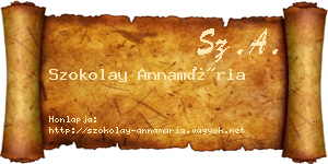 Szokolay Annamária névjegykártya