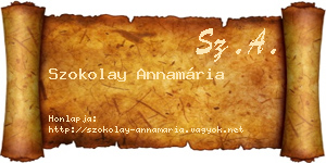 Szokolay Annamária névjegykártya