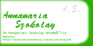 annamaria szokolay business card